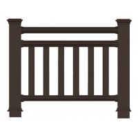 Ограждение террасы Holzhof из ДПК, цвет коричневый